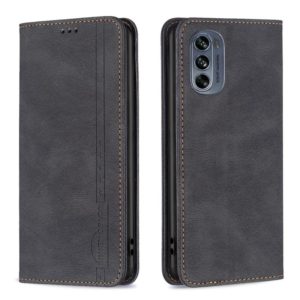 For Motorola Moto G62 Magnetic RFID Blocking Anti-Theft Leather Phone Case(Black) (OEM)