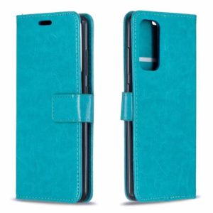 For Motorola Moto G50 Crazy Horse Texture Horizontal Flip Leather Case with Holder & Card Slots & Wallet & Photo Frame(Blue) (OEM)