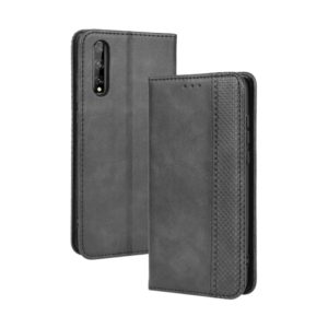 For Huawei P Smart S/Y8p/Enjoy 10S Magnetic Buckle Retro Crazy Horse Texture Horizontal Flip Leather Case , with Holder & Card Slots & Photo Frame(Black) (OEM)