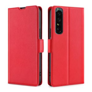 For Sony Xperia 1 IV Ultra-thin Voltage Side Buckle Flip Leather Case(Red) (OEM)