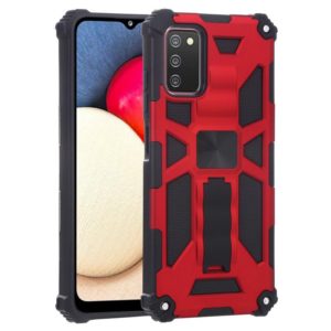 For Samsung Galaxy A03s 166.6mm Shockproof TPU + PC Magnetic Protective Case with Holder(Red) (OEM)