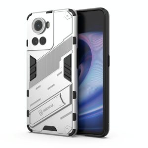 For OnePlus Ace 5G Punk Armor PC + TPU Phone Case with Holder(White) (OEM)