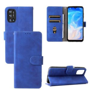 For Doogee N40 Pro Solid Color Skin Feel Magnetic Buckle Horizontal Flip PU Leather Case with Holder & Card Slots & Wallet(Blue) (OEM)