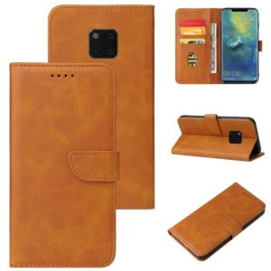For Huawei Mate 20 Pro Calf Texture Buckle Horizontal Flip Leather Case with Holder & Card Slots & Wallet(Khaki) (OEM)