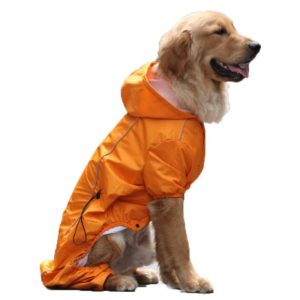 Medium & Large Dog Raincoats Pet Four-Legged Cloak Raincoat, Size: M(Orange) (OEM)