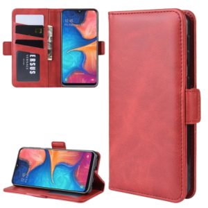 Wallet Stand Leather Cell Phone Case for Galaxy A20E，with Wallet & Holder & Card Slots(Red) (OEM)