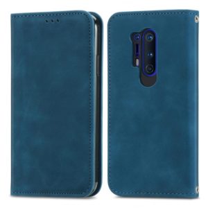 Retro Skin Feel Business Magnetic Horizontal Flip Leather Case With Holder & Card Slots & Wallet & Photo Frame For OnePlus 8 Pro(Blue) (OEM)