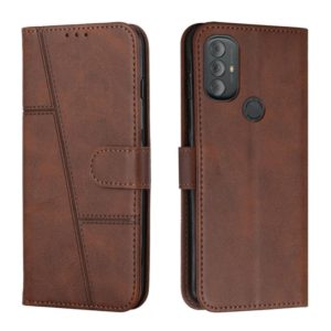 For Motorola Moto G Power 2022 Stitching Calf Texture Buckle Leather Phone Case(Brown) (OEM)