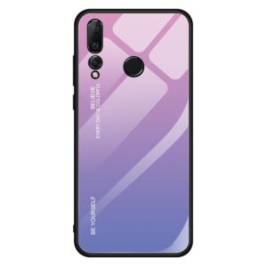 For Huawei Nova 4 Gradient Color Glass Case(Light Purple) (OEM)