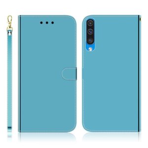 For Galaxy A50 Imitated Mirror Surface Horizontal Flip Leather Case with Holder & Card Slots & Wallet & Lanyard(Blue) (OEM)