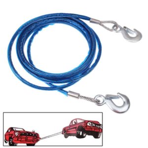 5 Tons Steel Vehicle Towing Cable Rope, Length: 4m(Blue) (OEM)