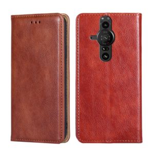 For Sony Xperia Pro-I Gloss Oil Solid Color Magnetic Leather Phone Case(Brown) (OEM)