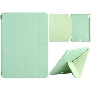 Millet Texture PU+ Silicone Full Coverage Leather Case with Multi-folding Holder for iPad Air (2020) 10.9 inch (Green) (OEM)