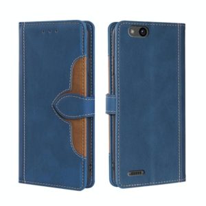For ZTE Tempo X Skin Feel Straw Hat Magnetic Buckle Leather Phone Case(Blue) (OEM)