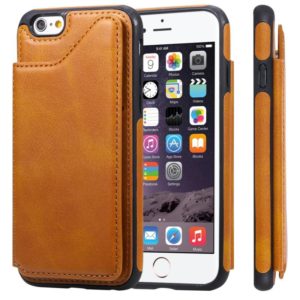 For iPhone 6 Shockproof Calf Texture Protective Case with Holder & Card Slots & Frame(Brown) (OEM)