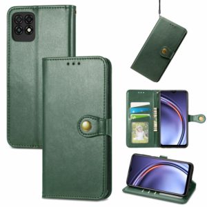 For Huawei Maimang 10 SE Solid Color Leather Buckle Phone Case with Lanyard & Photo Frame & Card Slot & Wallet & Stand Function(Green) (OEM)