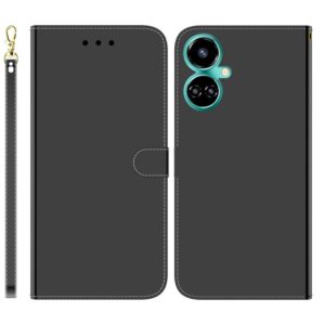 For Tecno Camon 19 Imitated Mirror Surface Horizontal Flip Leather Phone Case(Black) (OEM)