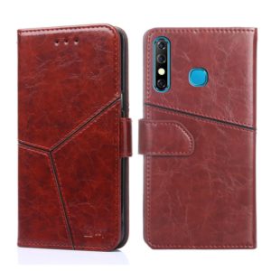 For Infinix Hot 8 / Hot 8 Lite Geometric Stitching Horizontal Flip Leather Phone Case(Dark Brown) (OEM)