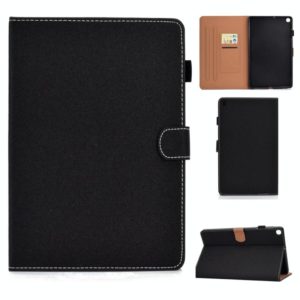 For Galaxy Tab A 10.1(2019) T510 Solid Color Tablet PC Universal Magnetic Horizontal Flip Leather Case with Card Slots & Holder(Black) (OEM)