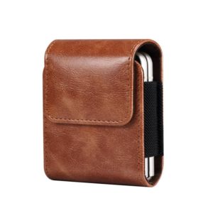 Universal Folding Mobile Phone Waist-mounted Leather Case(Brown) (OEM)