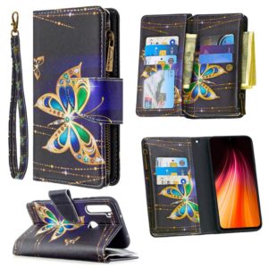 For Xiaomi Redmi Note 8T Colored Drawing Pattern Zipper Horizontal Flip Leather Case with Holder & Card Slots & Wallet(Big Butterfly) (OEM)