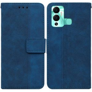 For Infinix Hot 12 Play Geometric Embossed Leather Phone Case(Blue) (OEM)