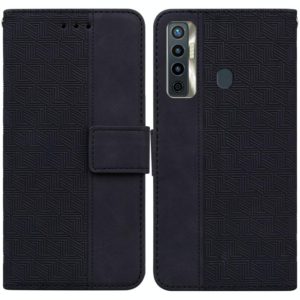 For Tecno Camon 17 Geometric Embossed Leather Phone Case(Black) (OEM)