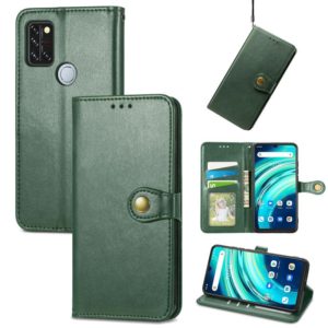 For UMIDIGI A9 Pro Retro Solid Color Buckle Leather Phone Case (Green) (OEM)