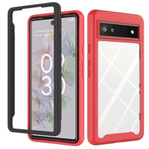 For Google Pixel 6a Starry Sky Solid Color Series PC + TPU Phone Case(Red) (OEM)