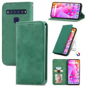 For TCL 10L Retro Skin Feel Magnetic Horizontal Flip Leather Phone Case(Green) (OEM)