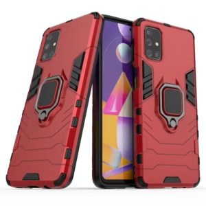 For Samsung Galaxy M31s Shockproof PC + TPU Protective Case with Magnetic Ring Holder(Red) (OEM)