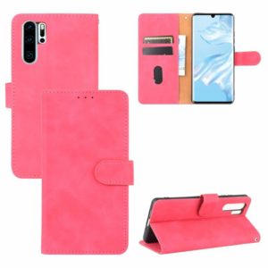 For Huawei P30 Pro Solid Color Skin Feel Magnetic Buckle Horizontal Flip Calf Texture PU Leather Case with Holder & Card Slots & Wallet(Rose Red) (OEM)