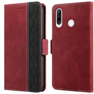 For Huawei P30 Lite Stitching Side-Magnetic RFID Leather Phone Case(Red) (OEM)