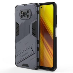 For Xiaomi Poco X3 Punk Armor 2 in 1 PC + TPU Shockproof Case with Invisible Holder(Grey) (OEM)