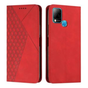 For Infinix Hot 10S / 10T / 10S NFC Diamond Splicing Skin Feel Magnetic Leather Phone Case(Red) (OEM)