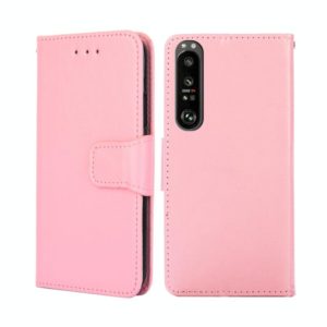 For Sony Xperia 1 III Crystal Texture Leather Phone Case(Pink) (OEM)
