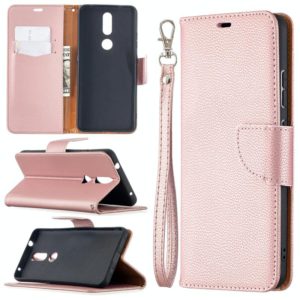 For Nokia 2.4 Litchi Texture Pure Color Horizontal Flip Leather Case with Holder & Card Slots & Wallet & Lanyard(Rose Gold) (OEM)