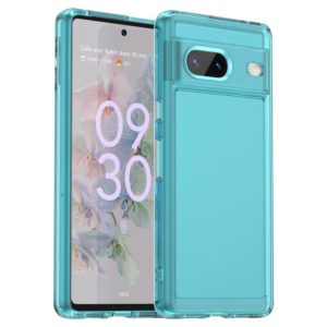 For Google Pixel 7 Candy Series TPU Phone Case(Transparent Blue) (OEM)