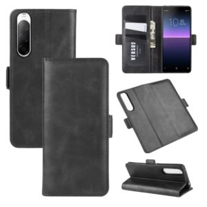 For Sony Xperia 10 II Dual-side Magnetic Buckle Horizontal Flip Leather Case with Holder & Card Slots & Wallet(Black) (OEM)