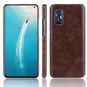 For Vivo V17 India Shockproof Litchi Texture PC + PU Case(Brown) (OEM)