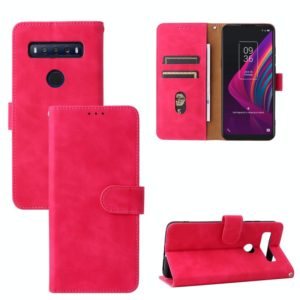 For TCL 10 SE Solid Color Skin Feel Magnetic Buckle Leather Phone Case(Rose Red) (OEM)
