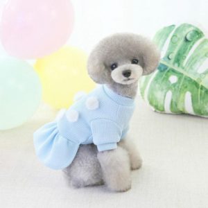 Pet Dog Skirt Pomeranian Bichon Wool Skirt Dog Warm Skirt, Size: M(Light Blue) (OEM)