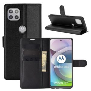 For Motorola Moto G 5G Litchi Texture Horizontal Flip Protective Case with Holder & Card Slots & Wallet(Black) (OEM)