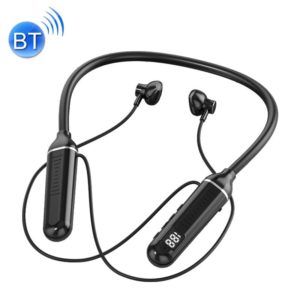 YD-36 Wireless Bluetooth Neck-mounted Earphone with Digital Display Function(Black) (OEM)