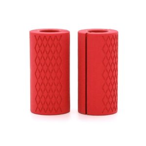Dumbbell Barbell Grip Silicone Thick Bar Handles(Red) (OEM)