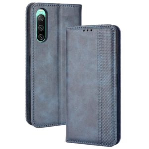 For Sony Xperia 10 IV Magnetic Buckle Retro Texture Leather Phone Case(Blue) (OEM)