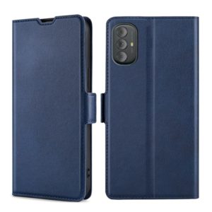 For Motorola Moto G Power 2022 Ultra-thin Voltage Side Buckle Leather Phone Case(Blue) (OEM)