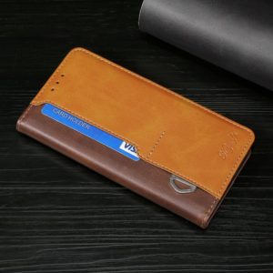 For Motorola Moto G Power 2022 Contrast Color Side Buckle Leather Phone Case(Dark Brown + Gold) (OEM)