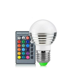 3W RGB LED Bulb 16 Color Magic Night Lamp Dimmable Stage Light with 24-keys Remote Control E27 (OEM)
