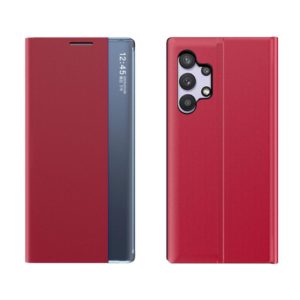 For Samsung Galaxy A32 5G Plain Texture Cloth Attraction Flip Holder Leather Phone Case(Red) (OEM)